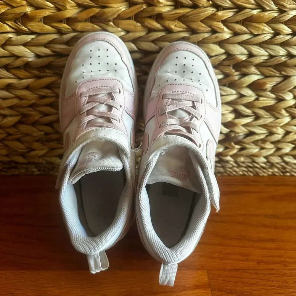 Nike Sneakers sz 2 Nike Court Borough Low White and Pink Sneakers